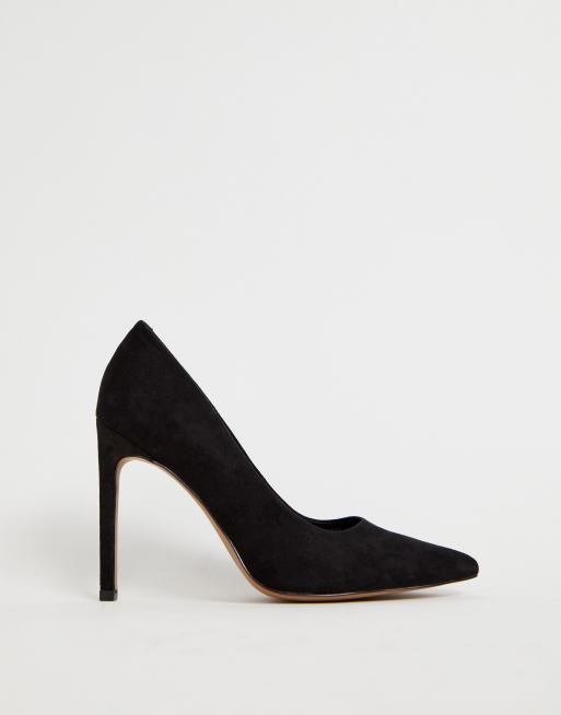 Sorte Porto spidse pumps med høje hæle fra ASOS DESIGN