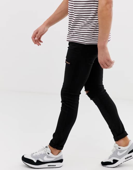 Sorte ripped jeans med skinny pasform fra Soul Star, 2 af 4