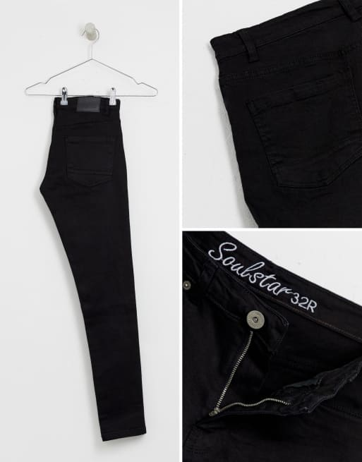 Sorte ripped jeans med skinny pasform fra Soul Star, 4 af 4