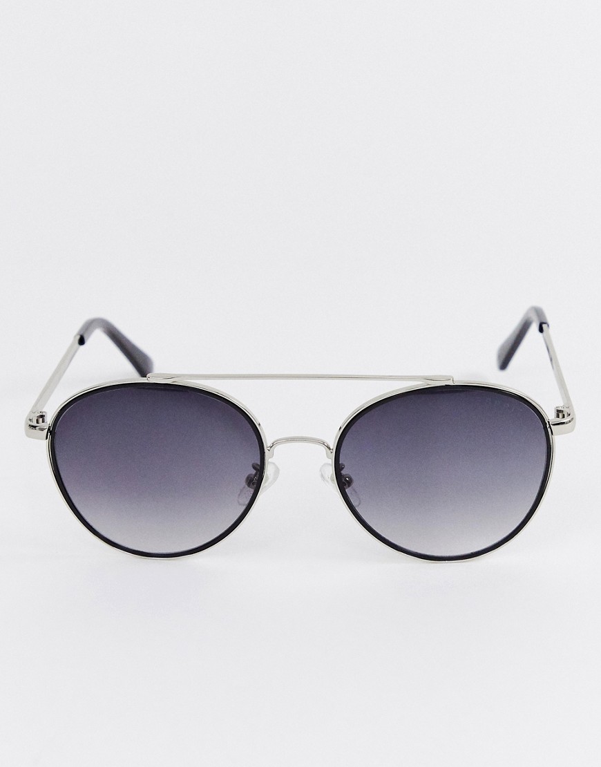 Sorte runde solbriller med dobbelt bro fra Esprit