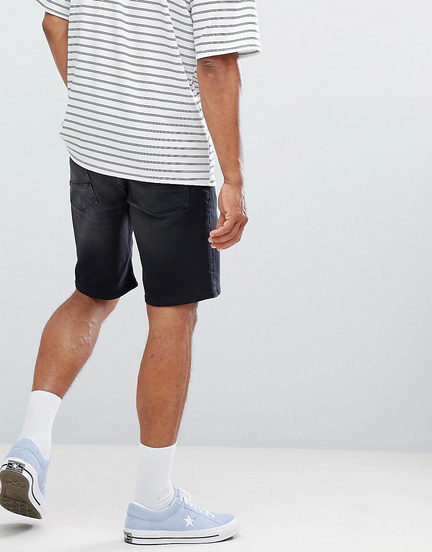 Sorte shorts med smal pasform i 12,5 oz-vasket denim fra ASOS DESIGN