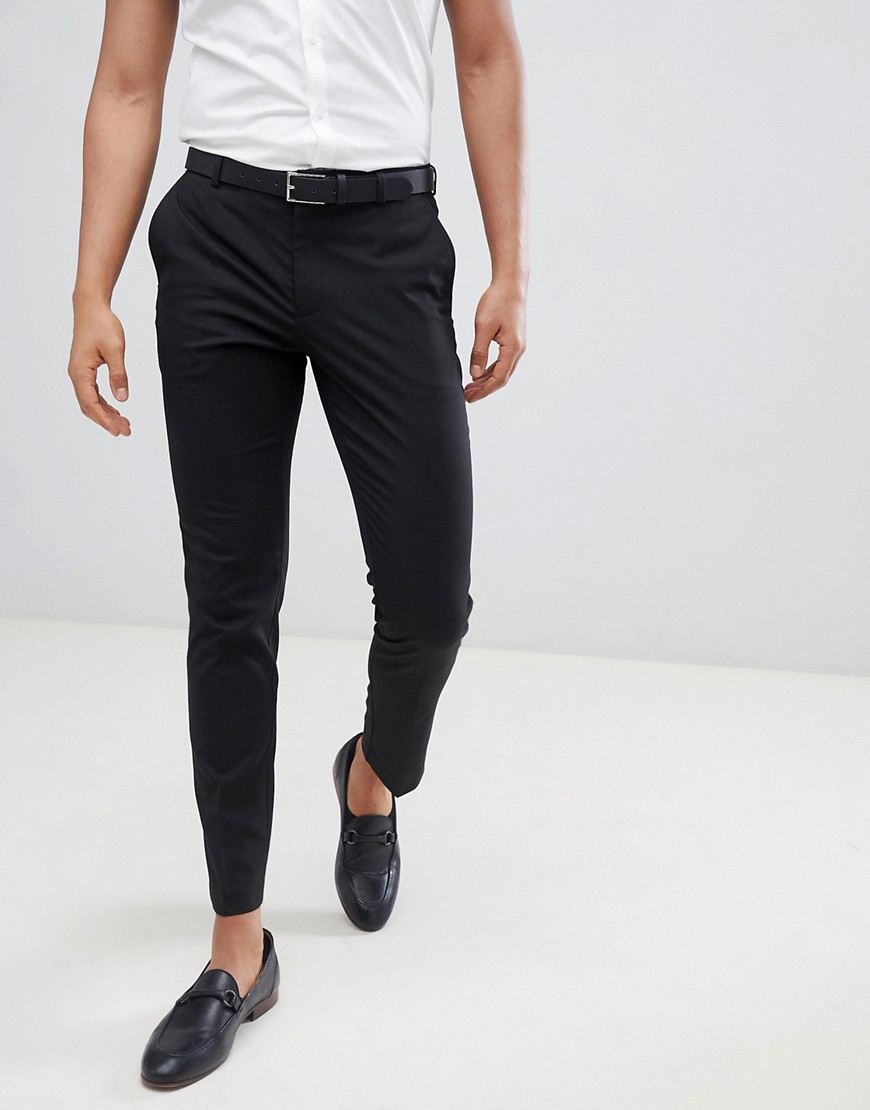 Sorte, skinny fit smarte bukser fra Burton Menswear