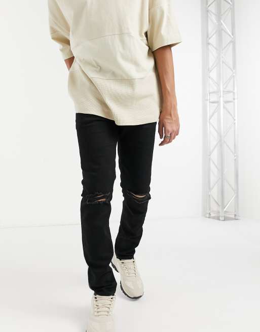 Sorte skinny jeans med hullede knæ fra ASOS DESIGN, 4 af 4
