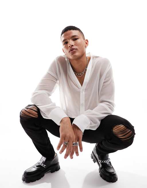 Sorte skinny jeans med hullede knæ fra ASOS DESIGN , 4 af 5