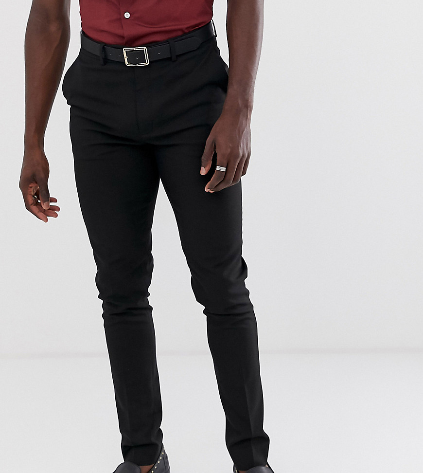 Sorte skinny smarte bukser fra ASOS DESIGN Tall