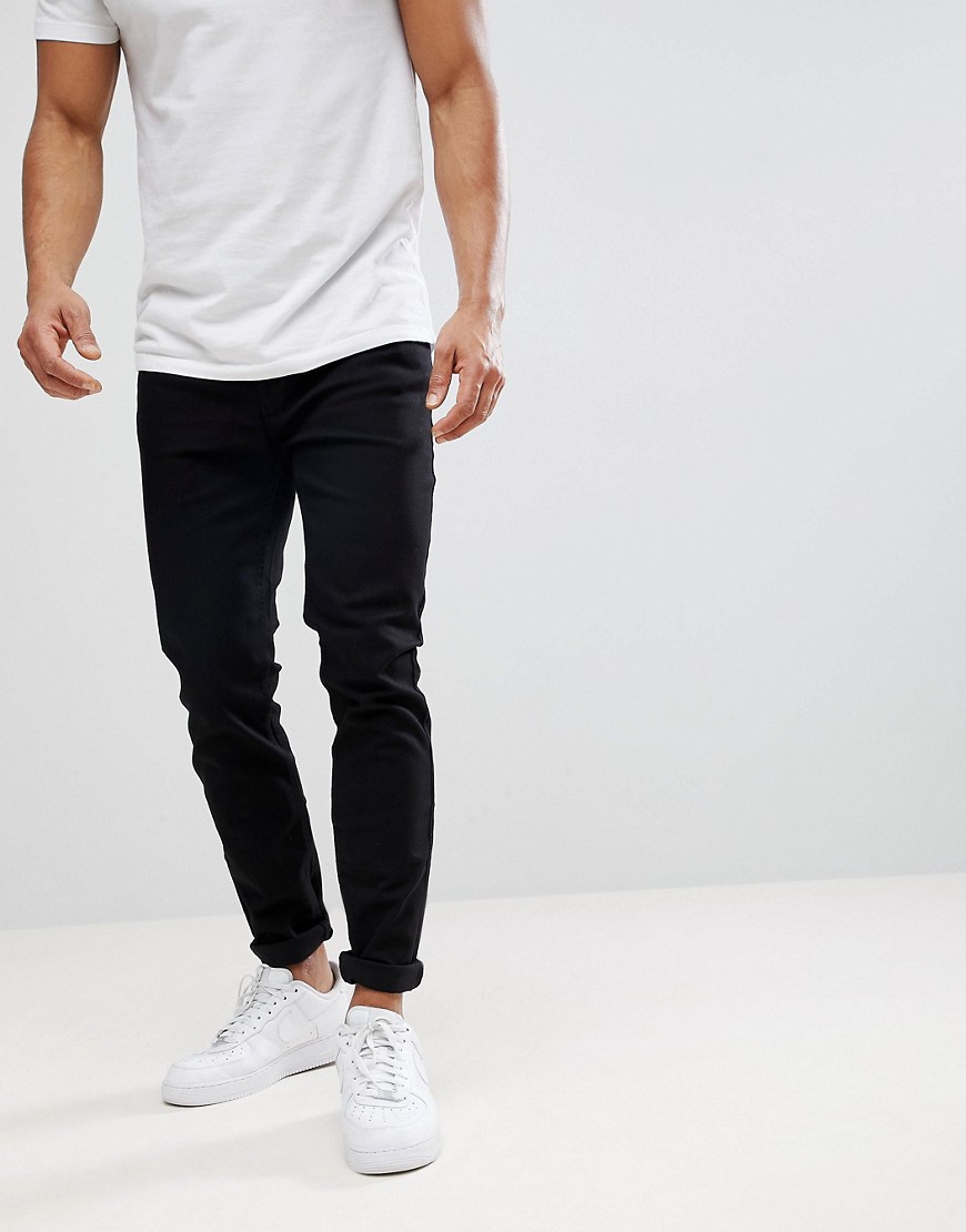 Sorte tapered fit-jeans fra Burton Menswear