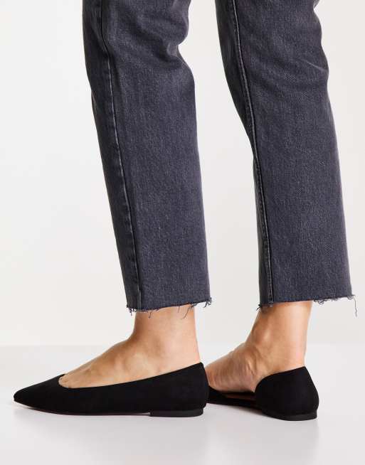 Sorte Virtue d'orsay spidse ballerinasko i bred pasform fra ASOS DESIGN, 4 af 4