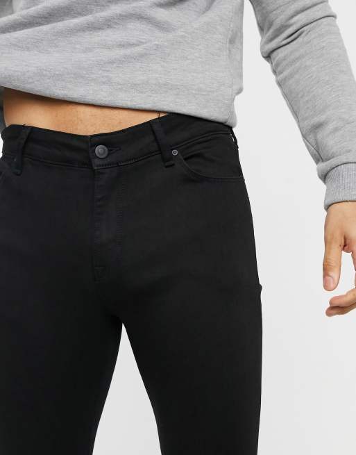 Sorte tætsiddende denimjeans i powerstretch fra ASOS DESIGN, 3 af 4