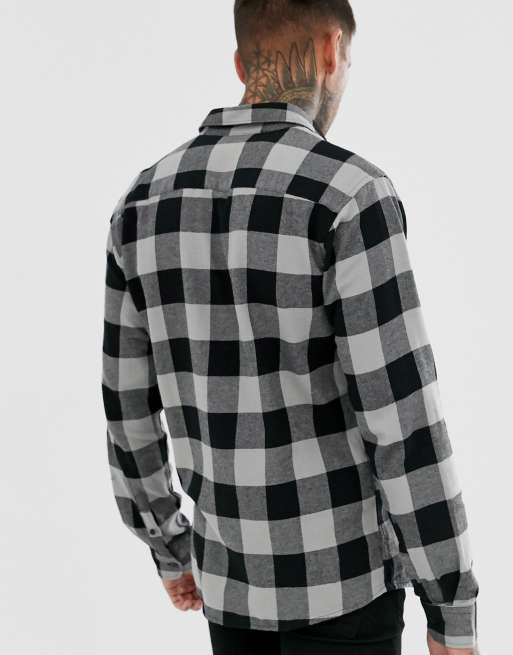 Sortternet skjorte med smal pasform i børstet bomuld fra Only & Sons, 2 af 4
