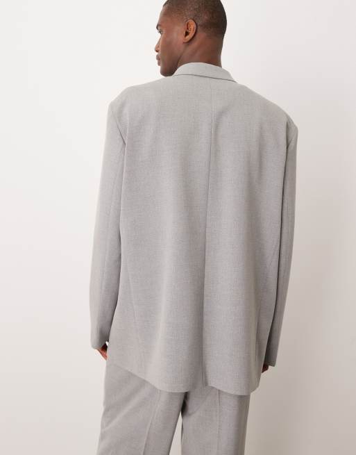 SOS DESIGN slouchy oversized suit jacket in grey texture, 5 of 5