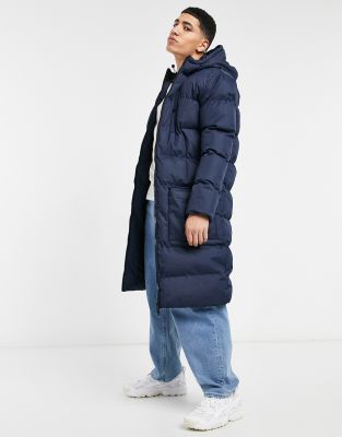 Soul Star Banana long puffer coat in navy