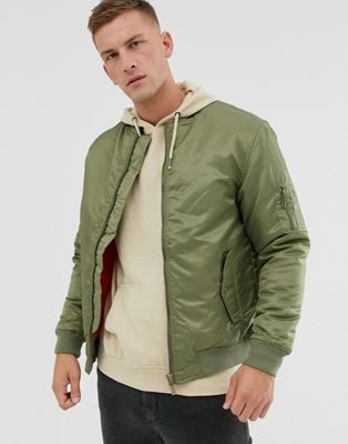 Soul Star bomber MA1 jacket in khaki | ASOS