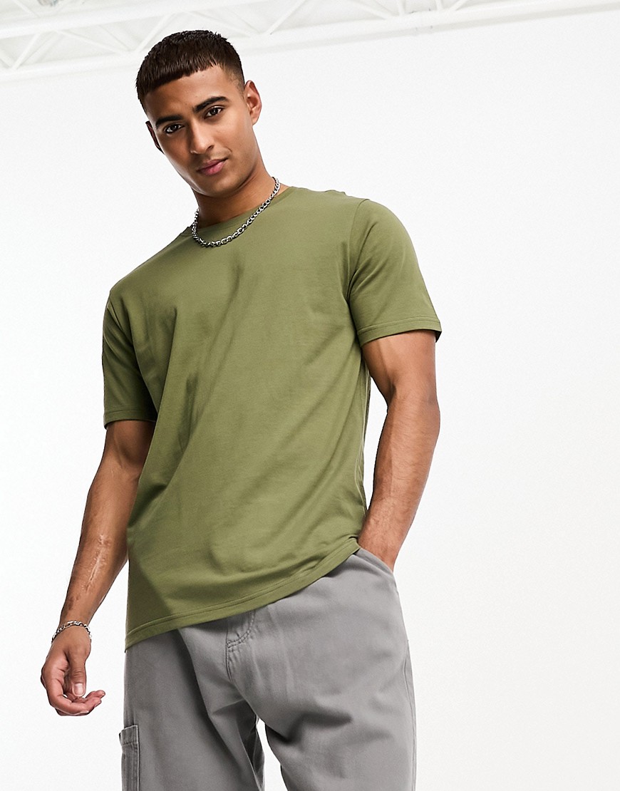 Soul Star crew neck T-shirt in olive green