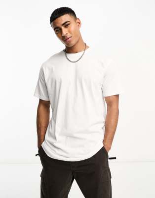 Soul Star curved hem t-shirt in white