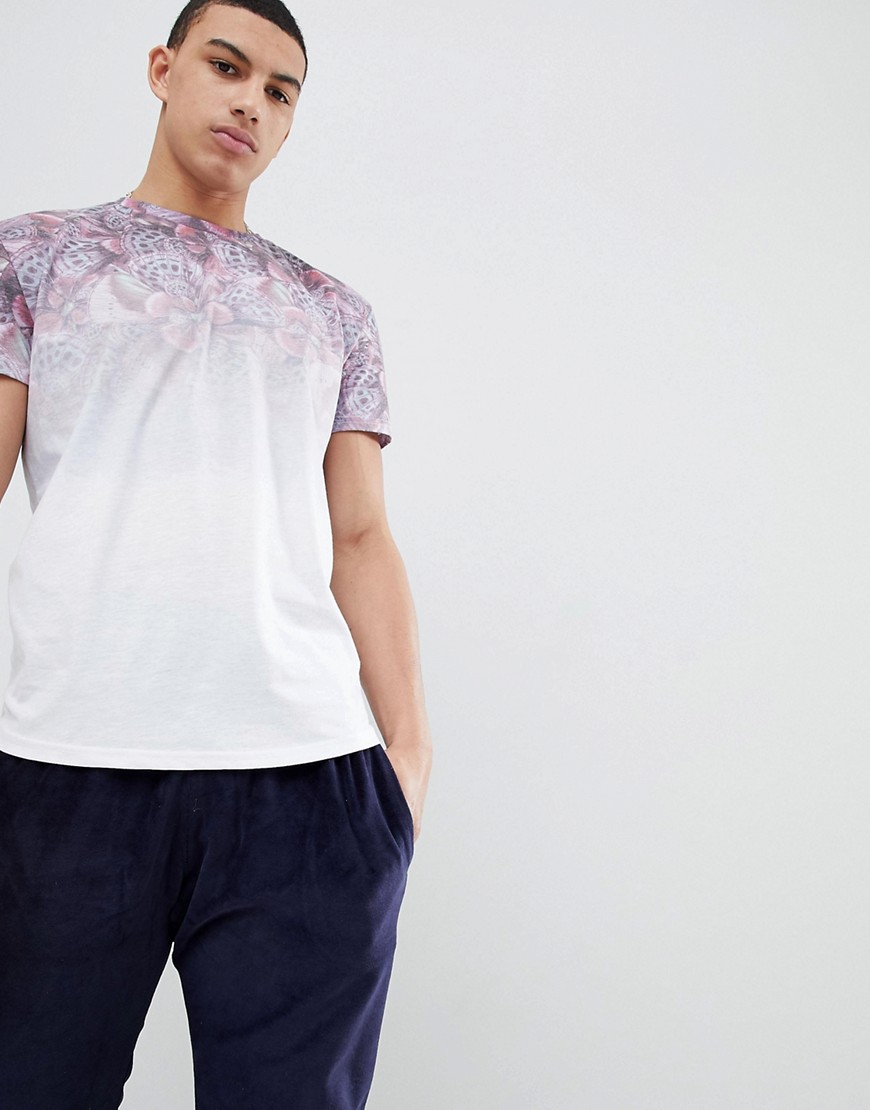 Soul Star - Fade Out - T-shirt met bloemenprint-Wit