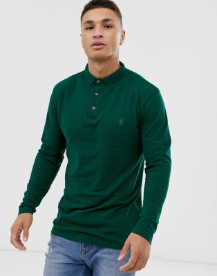 fitted long sleeve polo