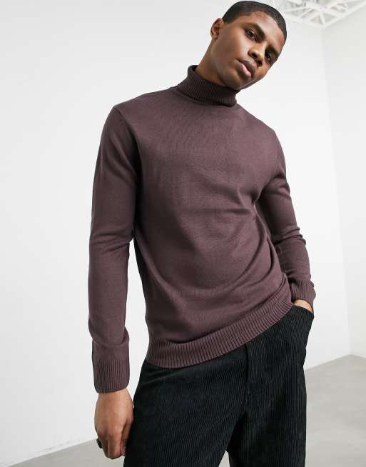 Plum roll neck clearance jumper