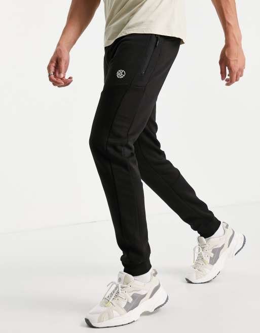 Soul Star - Joggers a fondo elasticizzato neri con logo