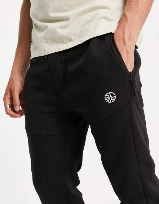 Soul Star - Joggingbroek met logoband in zwart, 4 van 4