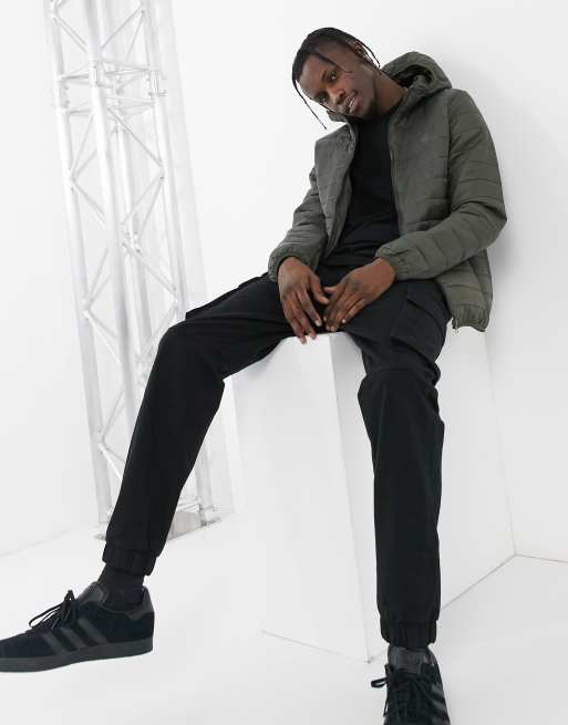 Soul Star lightweight hooded puffer with carry pouch in ...