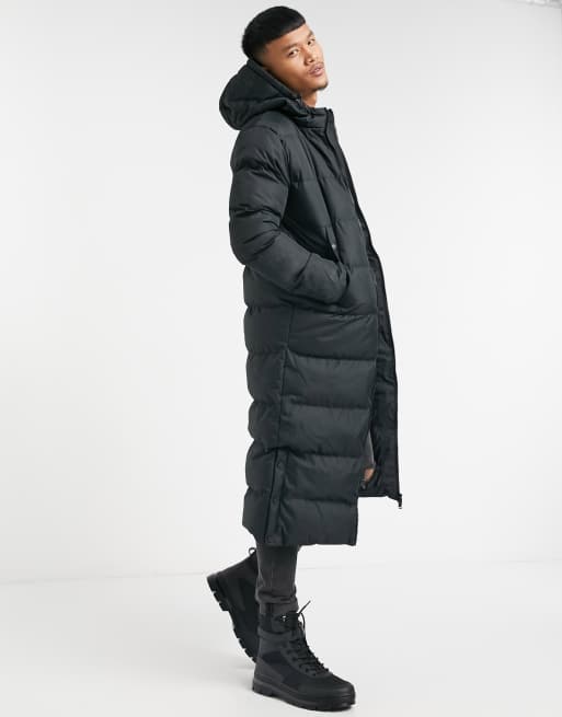 Soul Star longline puffer jacket in black