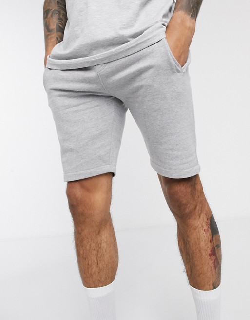 Soul Star mix and match jersey shorts in grey