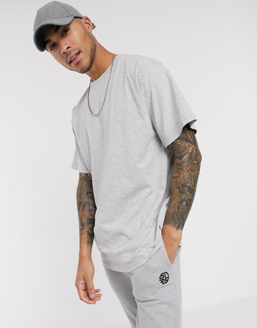 Soul Star mix and match organic cotton oversized t-shirt in grey