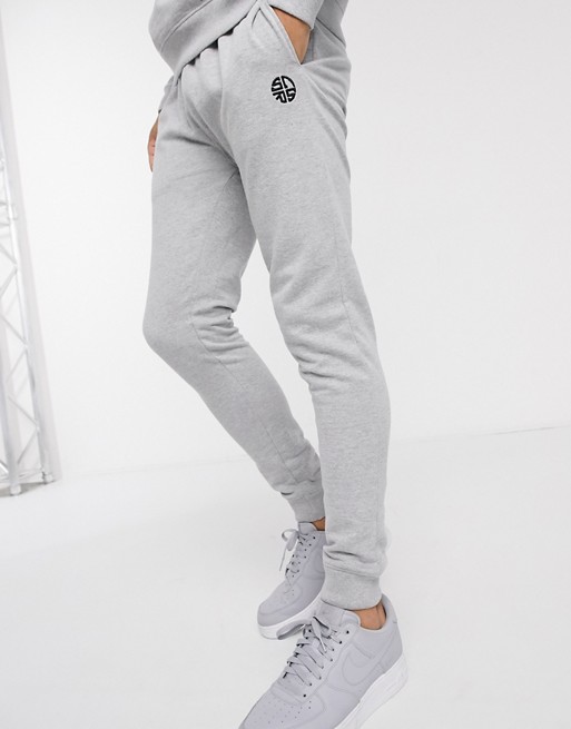Soul Star mix and match slim fit jogger in grey