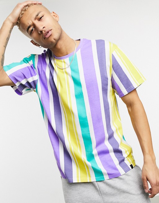 Soul Star multi stripe oversized t-shirt