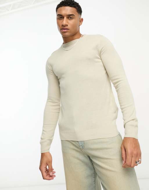 Muscle fit 2025 crew neck jumper