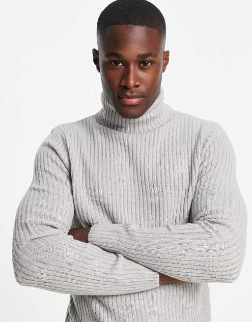 Light grey roll neck jumper hotsell