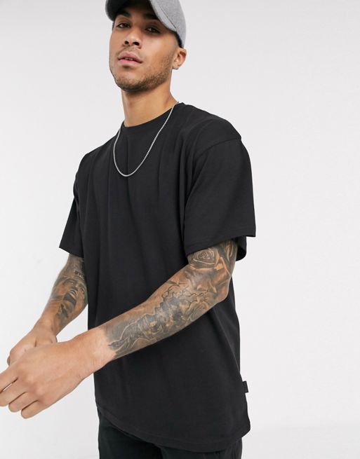 Soul Star organic cotton oversized t-shirt two-piece in black | ASOS