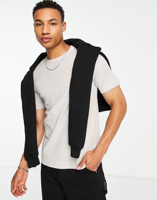 Soul Star – Pikee-T-Shirt in Hellgrau