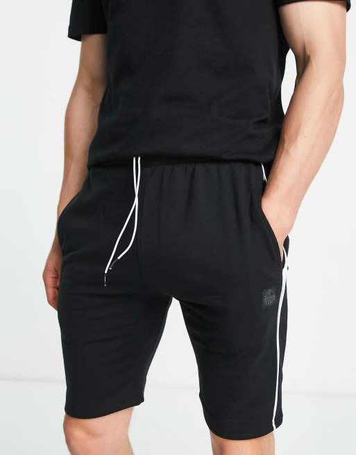 Soul Star piping jersey shorts in black (part of a set)