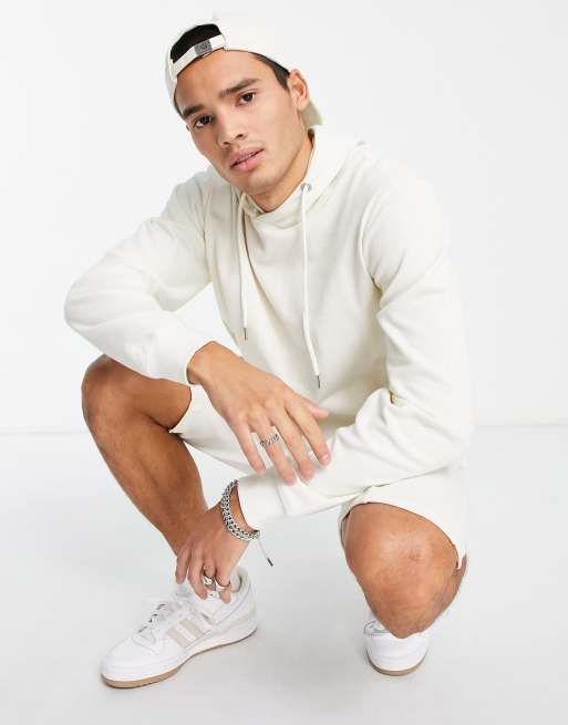 Soul Star pique hoodie in ecru (part of a set)