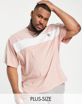 Soul Star Plus chest panel logo t-shirt in dusty pink