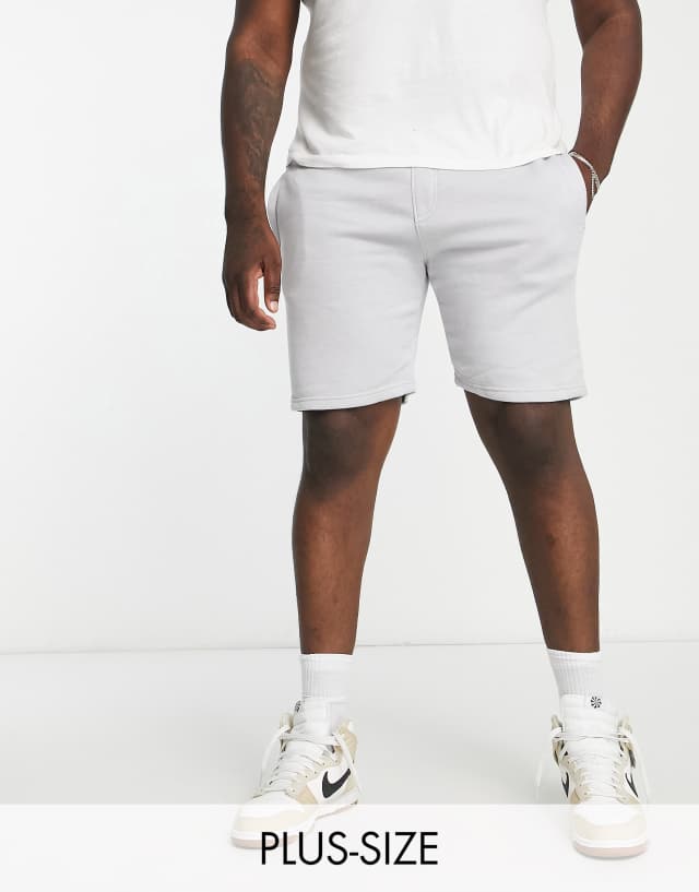 Soul Star Plus jersey shorts in light gray