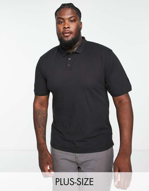 black plus size polo shirt