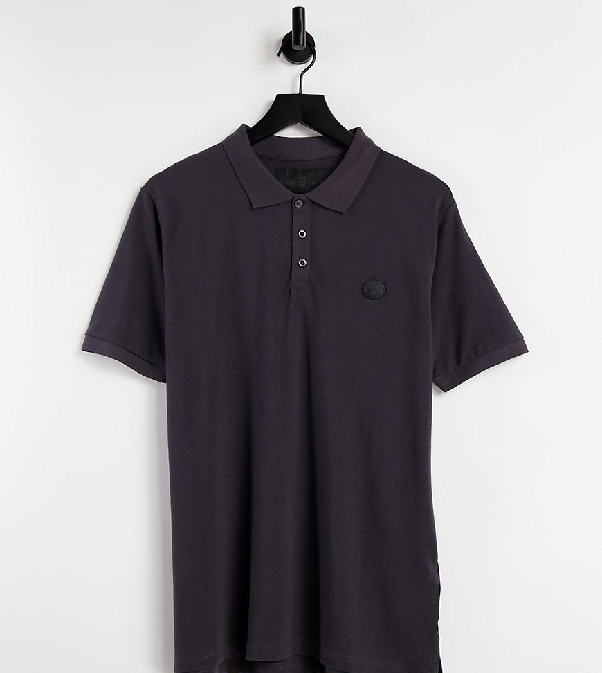 Soul Star Plus polo in charcoal-Black