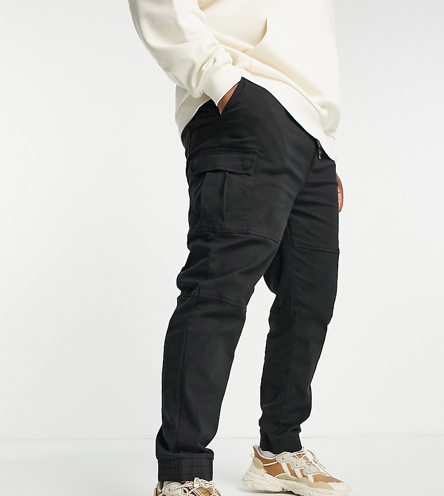 Soul Star Plus Skinny Cuffed Ankle Cargo Pants In Black | ModeSens