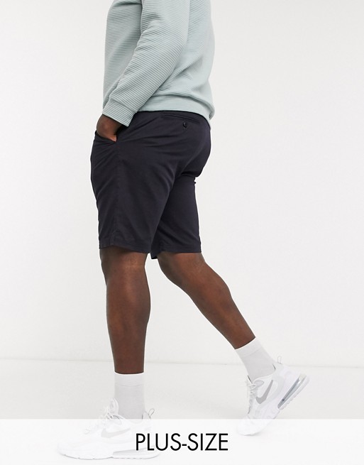 Soul Star Plus slim fit chino shorts in navy