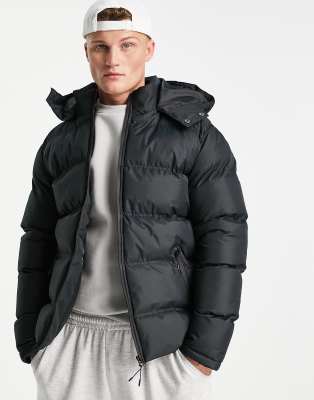 SOUL STAR PUFFER JACKET WITH HOOD IN BLACK