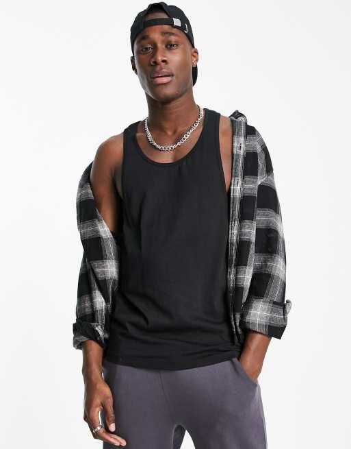 Soul Star racer back singlet in black
