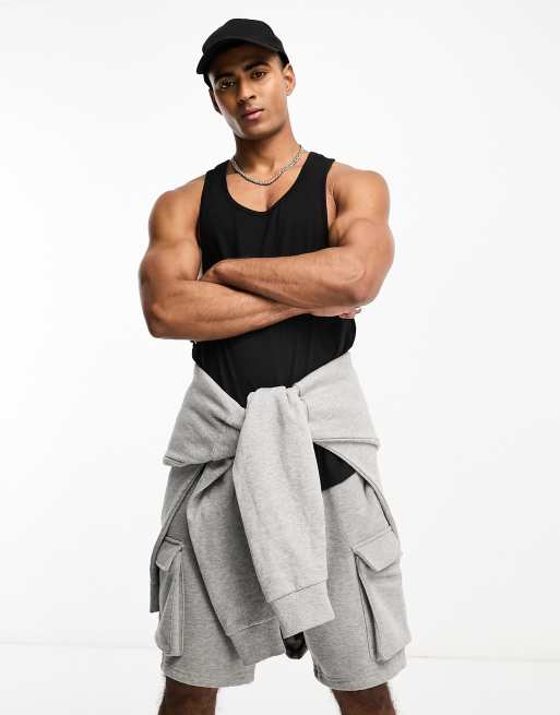 Soul Star racer back singlet in black