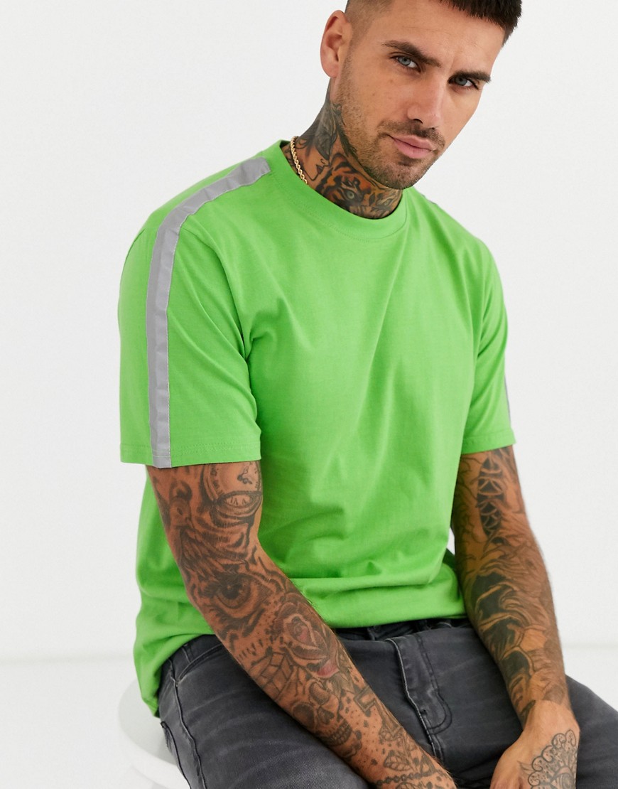 Soul Star reflective t-shirt in lime green