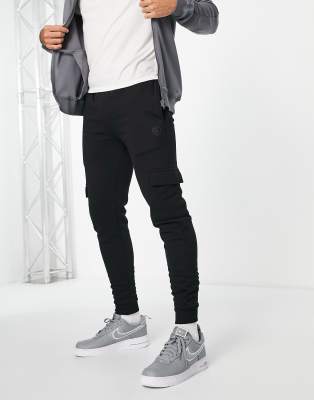 Soul Star skinny cargo pocket joggers in black - ASOS Price Checker