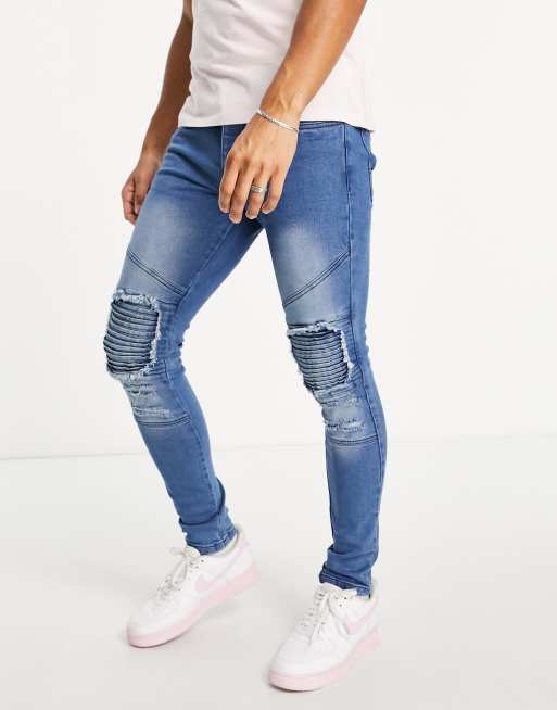 Slim straight hot sale moto jeans