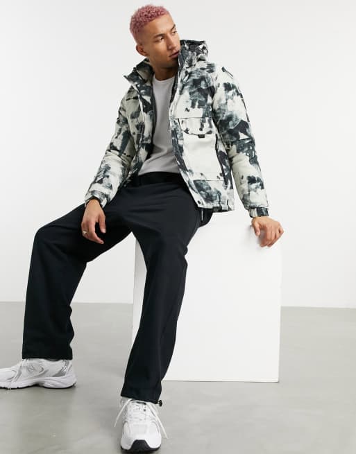 Soul Star snow camo jacket with detachable hood in white | ASOS