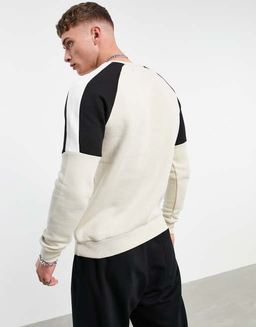 Soul Star - Sweatshirt met ingezette kleurvlakken in stone, 2 van 4