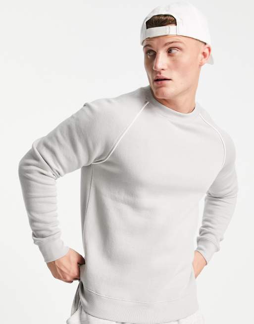 Soul Star sweatshirt with piping in light grey (part of a set)